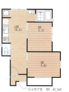 シェモアII【1階】の間取り