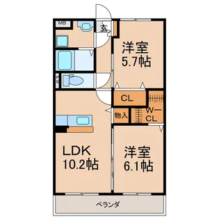 メルローズ寿北 II【2階】の間取り