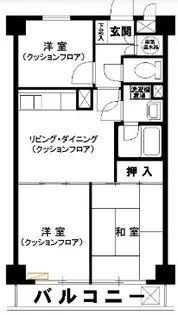 ライオンズマンション神楽坂第3【3階】の間取り