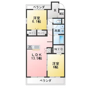 メゾンドゥラミティエ【3階】の間取り