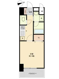 パークフラッツ本町【8階】の間取り