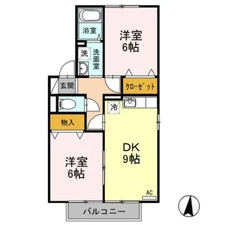 ハーヴェスト・パークA【2階】の間取り