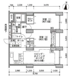 東雲キャナルコートCODAN14号棟【9階】の間取り