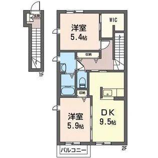 レクエルド シャーメゾン【2階】の間取り