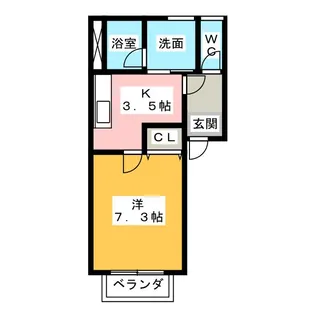 サニーコート上浜B【2階】の間取り