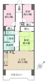 藤和東加古川ハイタウンC棟【6階】の間取り