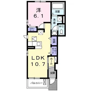 ルミエール エヴァン【1階】の間取り