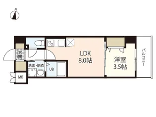 S-RESIDENCE広島駅diletto【8階】の間取り