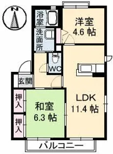 フラワーランド D棟【2階】の間取り