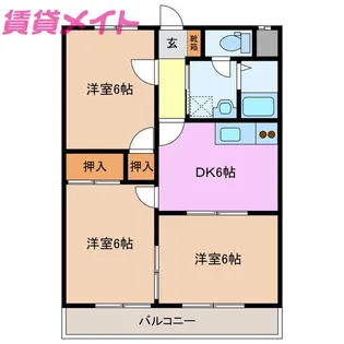 ヴィラスズカ【2階】の間取り