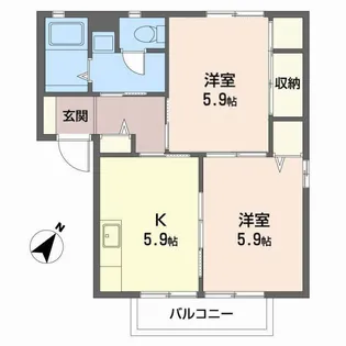 バウ ソリオB【2階】の間取り