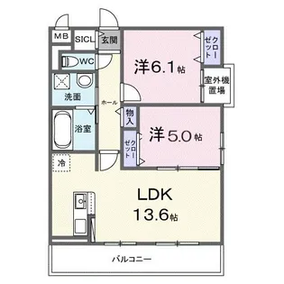 コスモステラス ウエスト【2階】の間取り