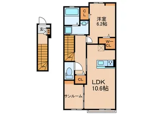 ヒカルサ鳥栖今泉ノース【2階】の間取り