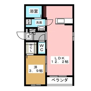 ヘーベル岩塚【2階】の間取り