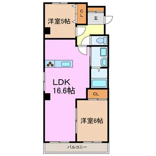 レインボー池場【7階】の間取り