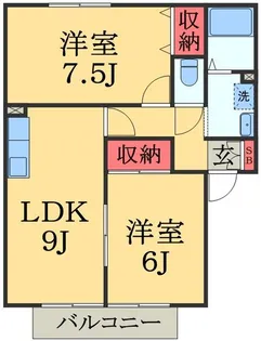 メイプルナミB【1階】の間取り