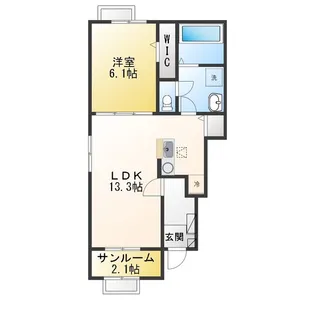 マントゥニール アッシュ【1階】の間取り