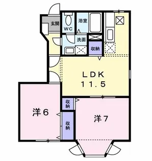 フェリシア【1階】の間取り