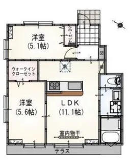 ハルブライト青葉【1階】の間取り