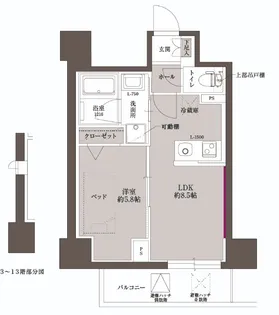 サザンクレストなんば南【8階】の間取り
