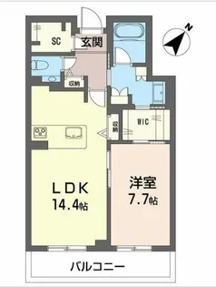 ウィズプラス浦和美園 ウエスト D棟【2階】の間取り