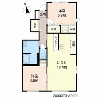 松濤 A棟【1階】の間取り