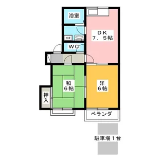 ハイツスリーバード【1階】の間取り