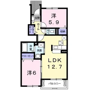 シャノアール 中迫【1階】の間取り