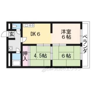 コーポラス花園【1階】の間取り