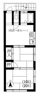 三栄荘(事務所・倉庫使用)【2階】の間取り