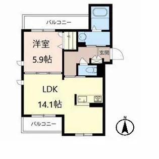 シャーメゾン アブニール 緑地【2階】の間取り