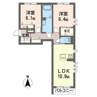 メゾンみくりな白石【2階】の間取り