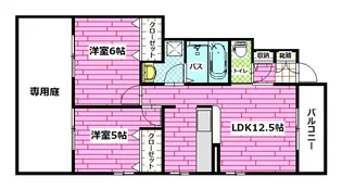 ディアコートA棟【1階】の間取り