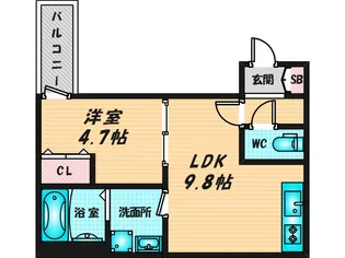 CASA友井【2階】の間取り