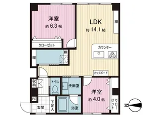 赤坂リキマンション【1階】の間取り