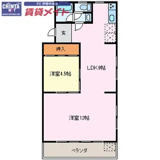 勢田パークマンションB棟【2階】の間取り