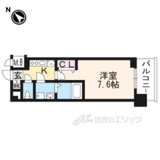 クリスタルグランツ京都西大路【4階】の間取り