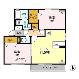 グランモア倉 B【2階】の間取り