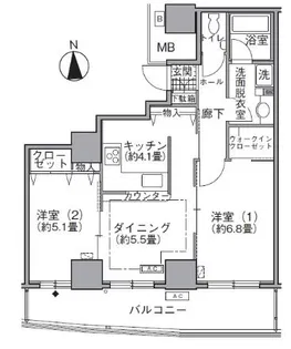アクティ汐留【28階】の間取り