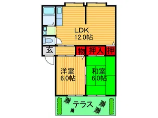 ローズハイツ【1階】の間取り