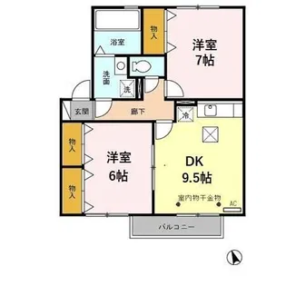 ラ・レイルA棟【1階】の間取り