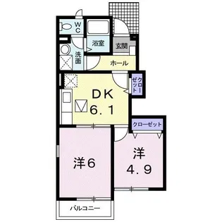 プラムガーデンN-WING【1階】の間取り