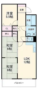 ベルビレッジ上汐田【6階】の間取り
