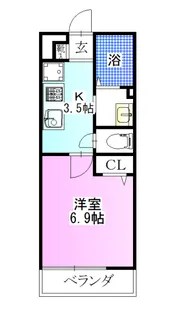 リブリ上山町【1階】の間取り