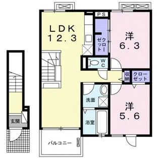 ラ・ビシュー【2階】の間取り