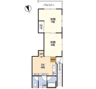 富岡東5丁目21-7 2階住居【2階】の間取り