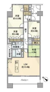 グランスイートブルー・ベイフロントタワー【17階】の間取り