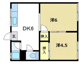2DKの間取り画像