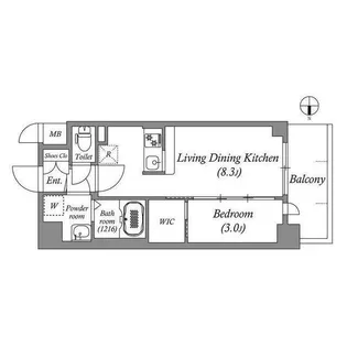 MAXIV CROS 江坂【4階】の間取り
