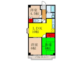 グランドール法善寺【4階】の間取り